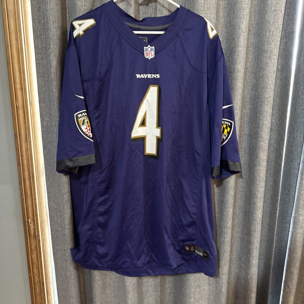 NEW Nike Baltimore Ravens Zay Flowers #4 Purple Men's XL Jersey (MSRP $130)